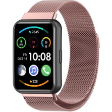 Huawei Watch Fit 2 Uyumlu Krd-01 Metal Kordon Xemu - Pembe