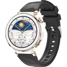 Huawei Watch Gt5 Pro 42MM Uyumlu Xemu KRD-129 Silikon Kordon Strap Kayış-Siyah