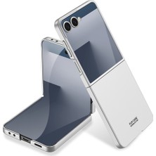 Galaxy Uyumlu Z Flip 7 Kılıf Zore Sert Kıpta Kapak-Gümüş