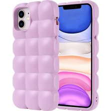 Apple iPhone 12 Kılıf Parlak Esnek Silikon Xemu Dom Dom Kapak-Lila