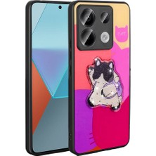 Xiaomi Redmi Note 13 Pro 5g Kılıf Parlayan Kabartmalı Ikonik Figürlü Xemu Amas Silikon Kapak-Mor