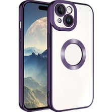 iPhone 15 Uyumlu Kamera Korumalı Logo Gösteren Xemu Omega Kapak-Derin Mor