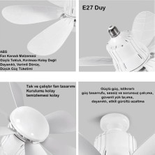 Mny Elektrik Goes Tavan Vantilatörü 3 Renk LED Işık 3 Kademe Hız Modu Sessiz 6 Kanat Kumandalı Fan