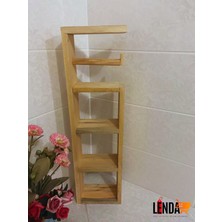 Çok Amaçlı Doğal Desenli Ahşap Tuvalet Kağıdı Standı (Çam Ağacından Üretilmiştir.)