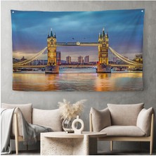 Londra Köprüsü Gece Manzara Duvar ÖRTÜSÜ-HALISI-6638