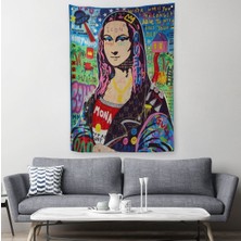 Banksy Renkli Mona Lisa Duvar Örtüsü - Halısı, Pop Art, Sokak Sanatı, Duvar Örtüsü - HALISI-5305