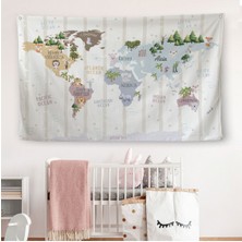 Dünya Atlası Çocuk ve Bebek Odası Duvar Örtüsü-Halısı 3825