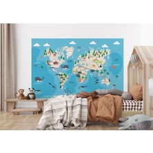 Çocuk ve Bebek Odası Duvar Kağıdı Hayvanlar Alemi Eğitici ve Öğretici -3802