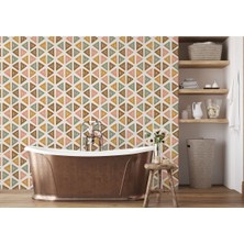 Lts SERI001  Renkli Pastel Şekiller Modern Duvar KAĞIDI-5545