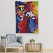 Çello Çalan Adam Duvar ÖRTÜSÜ-HALISI-6426