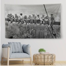 Bir Gökdelenin Tepesinde Öğle Yemeği New York Kanvas Duvar ÖRTÜSÜ-HALISI-5408