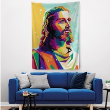 Renkli Isa Mesih Duvar Örtüsü-Halısı, Jesus CHRIST-6343