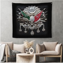 Osmanlı Tuğrası Dekoratif Kanvas Duvar ÖRTÜSÜ-HALISI-5803