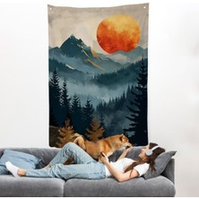 Dağların Üstündeki Güneş Manzarası Duvar ÖRTÜSÜ-7645