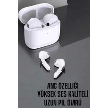 Beyaz Yeni Nesil Pro Bluetooth Kulaklık Yüksek Ses Kaliteli Anc Özelliği