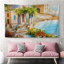 Denize Yakın Ev, Deniz Kıyısı, Rengarenk Çiçekler, Yaz Deniz MANZARASI-1113