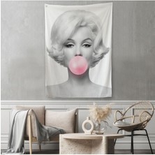 Marilyn Monroe Pembe Kabarcık Sakızlı Dekoratif Duvar Örtüsü - HALISI-5108-3