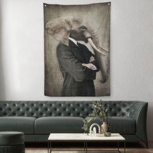 Fil Kafalı Insan Duvar Örtüsü - HALISI-4995