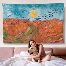 Vincent Willem Van Gogh - Kargalarla Buğday Tarlası Duvar ÖRTÜSÜ-7152