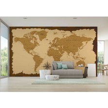 Vintage Dünya Haritası Duvar KAĞIDI-3958