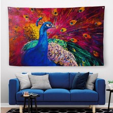 Çok Renkli Tavus Kuşu Modern Sanat Kanvas Duvar ÖRTÜSÜ-HALISI-1112