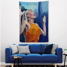 Camı Yalayan Kadın Duvar Örtüsü - HALISI-5130