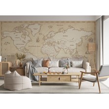 Duvar Kağıdı Vintage Dünya HARITASI-3956