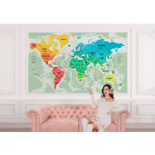Dünya Haritası Duvar Kağıdı Ülke ve Başkentli İNGILIZCE-2775