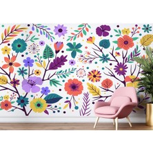 Yb Renkli Çiçekler Desenli Duvar KAĞIDI-5652
