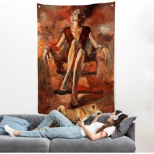 Koltukta Oturan  Kadın Duvar ÖRTÜSÜ-7887