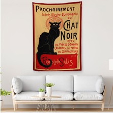 Siyah Kedi Duvar Örtüsü-Halısı - Le Chat Noir Theophile STEINLEN-6431