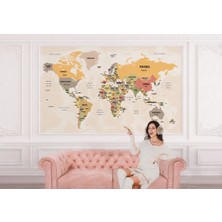 Dünya Haritası Duvar Kağıdı Ülke ve Başkentli İNGILIZCE-2745