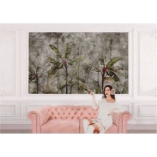 Tropikal Orman Bitkileri Desenli Duvar KAĞIDI-5633