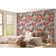 Db Renkli Soyut Şehir Manzarası Duvar KAĞIDI-5758