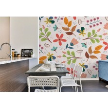 Db Renkli Çiçekler Desenli Duvar KAĞIDI-5651