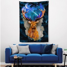 Geyiğin Galaxisi Modern Sanat Duvar Örtüsü - HALISI-5997