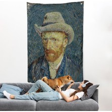Vincent Van Gogh - Hasır Şapkalı Otoportre Duvar ÖRTÜSÜ-7481