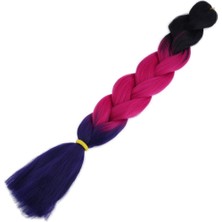 Colezium Afrika Örgüsü ve Rasta İçin Sentetik Ombreli Saç / Siyah / Fuşya / Mor