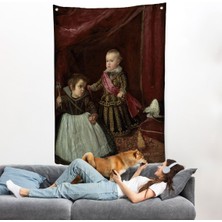 Diego Velázquez - Prens Balthasar Charles Cüceyle Birlikte Duvar ÖRTÜSÜ-7282