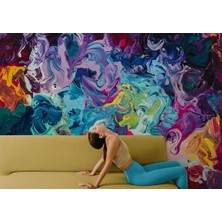 Modern Tarz Yağlıboya Görünüm Dekoratif Duvar KAĞIDI-3524