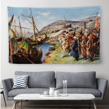 Fatih Sultan Mehmet'in Istanbul Kuşatması, Gemileri Karadan Yürütme Duvar ÖRTÜSÜ-HALISI-6616