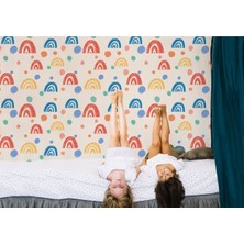 Renkli Gökküşağı Desenli Çocuk Odası Duvar KAĞIDI-5771