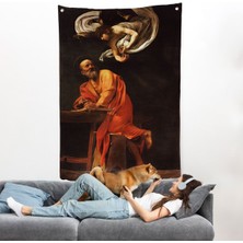 Caravaggio - Aziz Matta ve Melek Duvar Örtüsü - Saint Matthew And The ANGEL-7388
