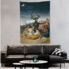 Cadılar Bayramı, Francisco Goya Cadılık Meclisi Sanatı Duvar Örtüsü - HALISI-5270