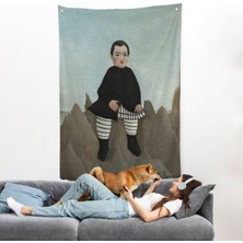 Henri Rousseau - Kayaların Üzerindeki Çocuk Duvar Örtüsü - Boy On The ROCKS-8083