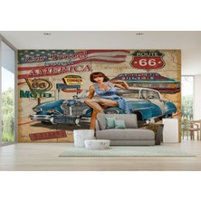 Lv  Araba Üstünde Oturan Kadın Duvar KAĞIDI-5512