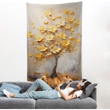 Sarı Çiçekli Ağaç Duvar ÖRTÜSÜ-7624