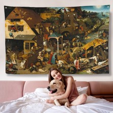 Yaşlı Pieter Brueghel - Hollanda Atasözleri Mavi Pelerin Duvar ÖRTÜSÜ-7267