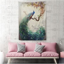 Daldaki Tavuz Kuşu Dekoratif Duvar ÖRTÜSÜ-HALISI-6494