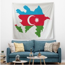 Azerbaycan Haritası Dekoratif Kanvas Duvar ÖRTÜSÜ-HALISI-5806